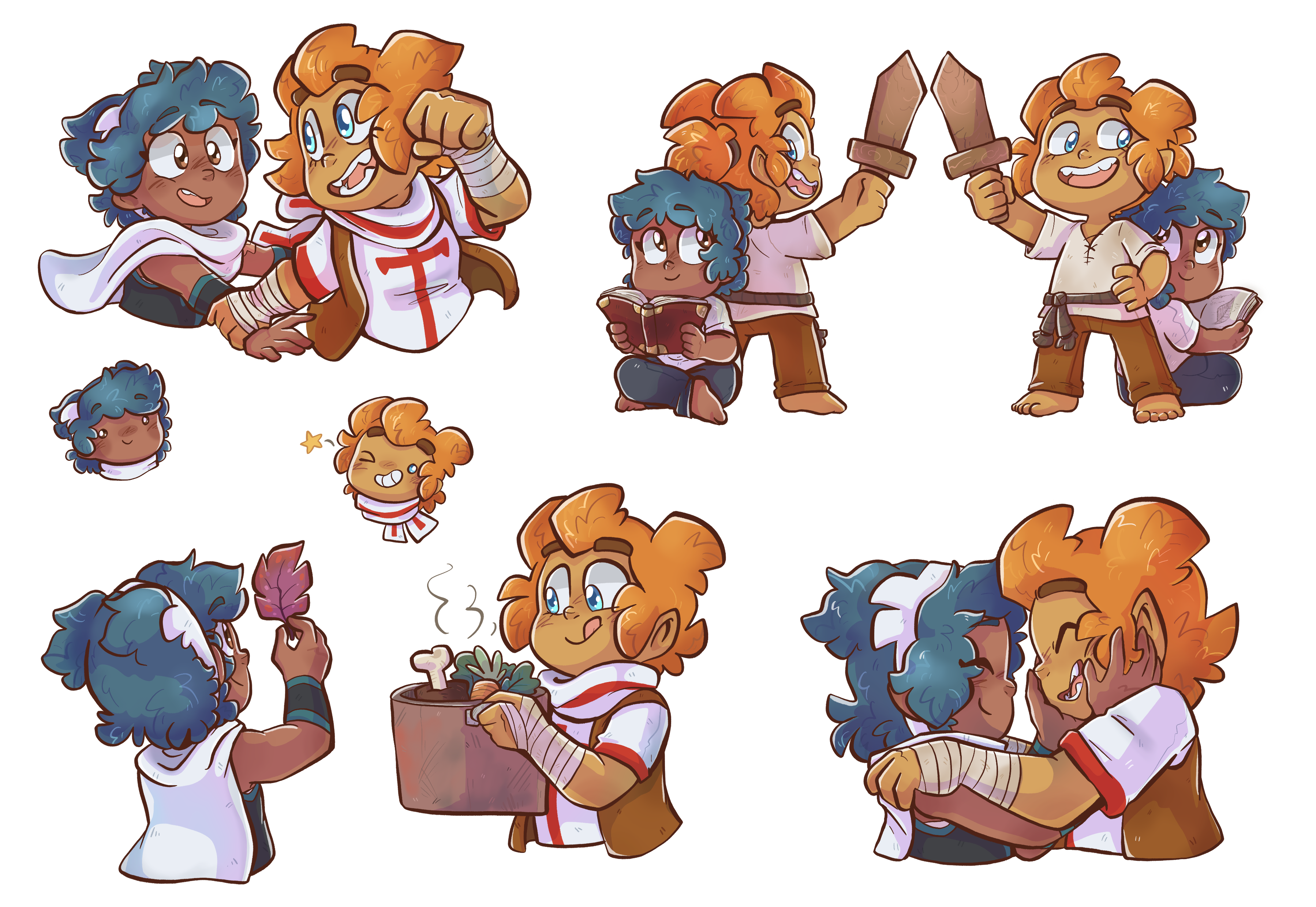 Doodles of the main characters